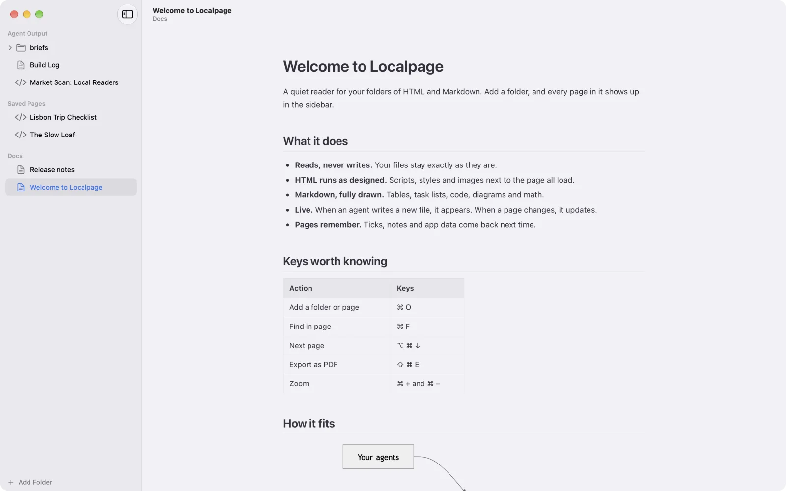 The welcome page in the soft Mist theme